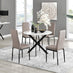 Novara White Gloss Black Leg Round Dining Table & 4 Cappuccino Milan Black Leg Chairs