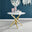 Novara Round White High Gloss and Gold Metal 4 Seater Dining Table