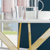 Novara White Gloss Gold Leg Round Dining Table & 4 White Corona Gold Leg Chairs