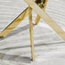 Novara White Gloss Gold Leg Round Dining Table & 4 White Corona Gold Leg Chairs