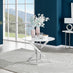Novara Round White High Gloss and Silver Metal 4 Seater Dining Table
