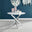 Novara Round White High Gloss and Silver Metal 4 Seater Dining Table