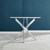 Novara White High Gloss Round Dining Table & 4 Grey Pesaro Silver Chairs