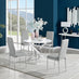 Novara White High Gloss Round Dining Table & 4 Grey Milan Chrome Leg Chairs