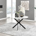 Novara White Gloss Black Leg 120cm Round Dining Table & 4 Cappuccino Corona Black Leg Chairs