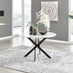 Novara Round White High Gloss and Black Metal 4-6 Seater Dining Table