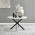 Novara Round White High Gloss and Black Metal 4-6 Seater Dining Table