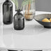 Novara White Gloss Black Leg 120cm Round Dining Table & 6 Black Corona Black Leg Chairs