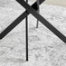 Novara White Gloss Black Leg 120cm Round Dining Table & 4 Grey Corona Black Leg Chairs