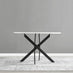 Novara Round White High Gloss and Black Metal 4-6 Seater Dining Table