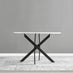 Novara White Gloss Black Leg 120cm Round Dining Table & 6 Black Corona Black Leg Chairs