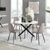 Novara White Gloss Black Leg 120cm Round Dining Table & 4 Cappuccino Corona Black Leg Chairs