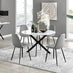 Novara White Gloss Black Leg 120cm Round Dining Table & 4 Grey Corona Black Leg Chairs
