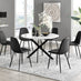 Novara White Gloss Black Leg 120cm Round Dining Table & 6 Black Corona Black Leg Chairs