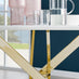 Novara Round White High Gloss and Gold Metal 4-6 Seater Dining Table