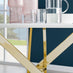 Novara Round White High Gloss and Gold Metal 4-6 Seater Dining Table