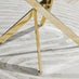 Novara Round White High Gloss and Gold Metal 4-6 Seater Dining Table