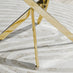 Novara Round White High Gloss and Gold Metal 4-6 Seater Dining Table