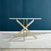 Novara Round White High Gloss and Gold Metal 4-6 Seater Dining Table
