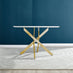 Novara Round White High Gloss and Gold Metal 4-6 Seater Dining Table