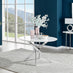 Novara Round White High Gloss and Silver Metal 4- 6 Seater Dining Table