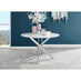 Novara White High Gloss 120cm Round Dining Table & 4 Cappuccino Lorenzo Chairs