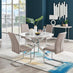 Novara White Marble 120cm Round Dining Table & 4 Cappuccino Lorenzo Chairs