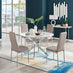 Novara White Marble 120cm Round Dining Table & 4 Cappuccino Milan Chrome Leg Chairs