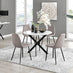 Novara White Gloss Black Leg Round Dining Table & 4 Cappuccino Corona Black Leg Chairs