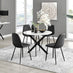 Novara White Gloss Black Leg Round Dining Table & 4 Black Corona Black Leg Chairs
