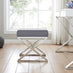 Oxford Modern Grey Velvet And Silver Chrome Stool
