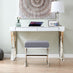 Oxford Modern Grey Velvet And Silver Chrome Stool
