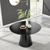 Palma Round Black Semi Gloss Dining Table 4 Grey Isola Chairs