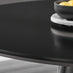 Palma Black Semi Gloss Round Dining Table & 4 Black Milan Black Leg Chairs