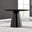 Palma Black Semi Gloss Round Dining Table & 4 Black Milan Black Leg Chairs
