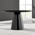 Palma Round Black Semi Gloss Dining Table 4 Grey Isola Chairs