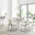 Palma Beige Stone Effect Round Dining Table & 4 Taupe Halle Chairs