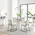 Palma Beige Stone Effect Round Dining Table & 4 Taupe Halle Chairs