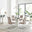 Palma Beige Stone Effect Round Dining Table & 4 Cappuccino Lorenzo Chairs