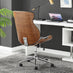 Parker Black Faux Leather and Wood Swivel Office Chair