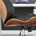 Parker Black Faux Leather and Wood Swivel Office Chair