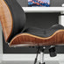 Parker Black Faux Leather and Wood Swivel Office Chair