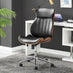 Parker Black Faux Leather and Wood Swivel Office Chair