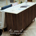 Penrose Walnut And Cream Marble Effect 3 Door Large Sideboard
