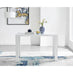 Pivero White High Gloss Dining Table And 4 Elephant Grey Isco Chairs Set