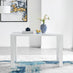 Pivero 4 White Dining Table and 4 Black Milan Black Leg Chairs