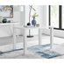 Pivero White High Gloss Dining Table And 4 Black Isco Chairs Set