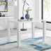 Pivero White High Gloss Dining Table And 4 Cappuccino Beige Lorenzo Chairs Set