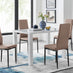 Pivero 4 White Dining Table and 4 Cappuccino Milan Black Leg Chairs