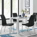 Pivero White High Gloss Dining Table And 4 Black Isco Chairs Set